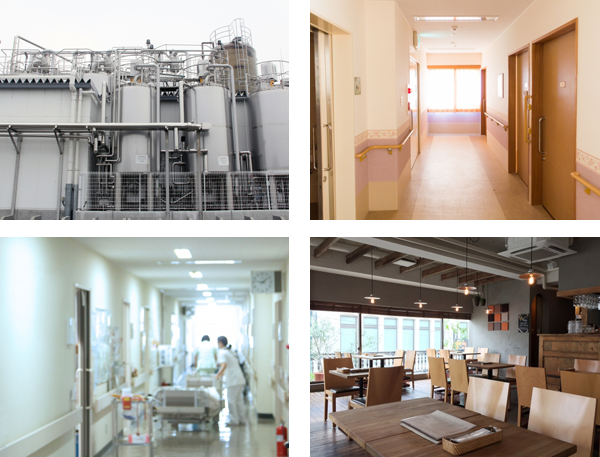 下記のような工場、老人ホーム・デイサービス、病院・クリニックなどの各施設、また飲食店等の店舗の排水管洗浄にも対応しております。お気軽にお問い合わせください。